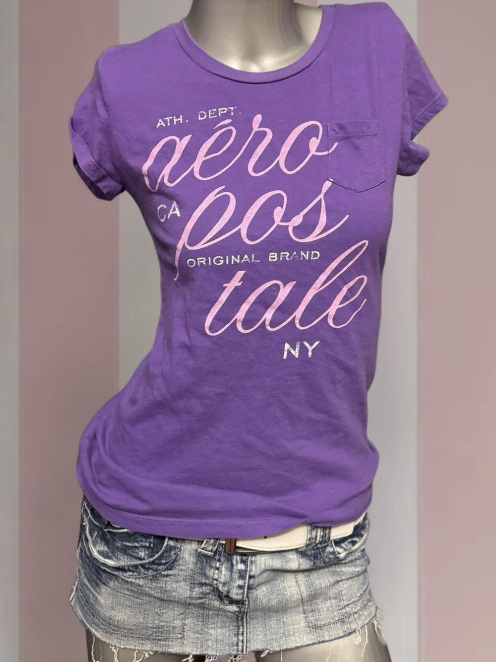 Aeropostale Y2K Purple Baby Tee